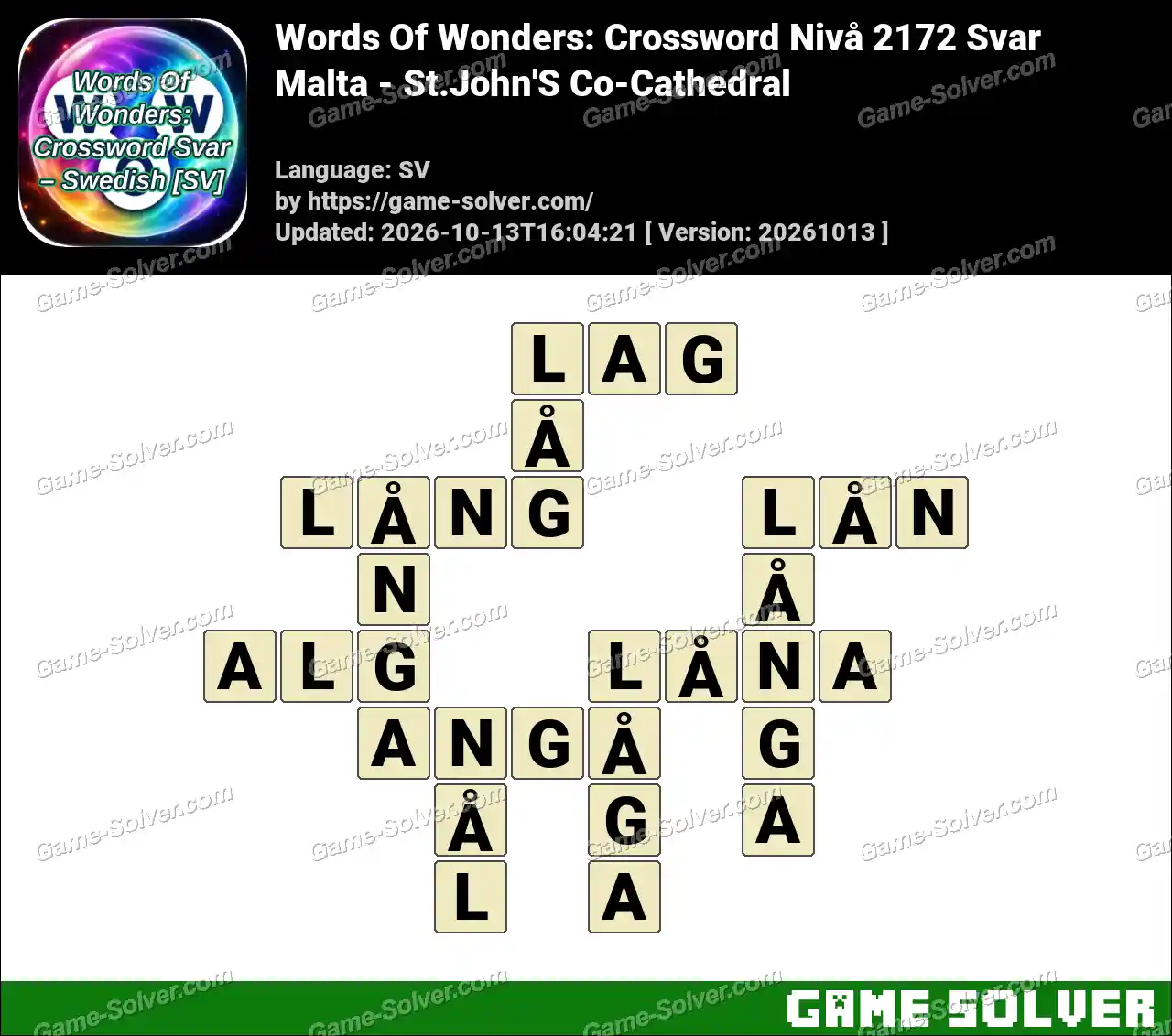 Words Of Wonders: Crossword Nivå 2172 Svar – Malta – St.John’S Co-Cathedral